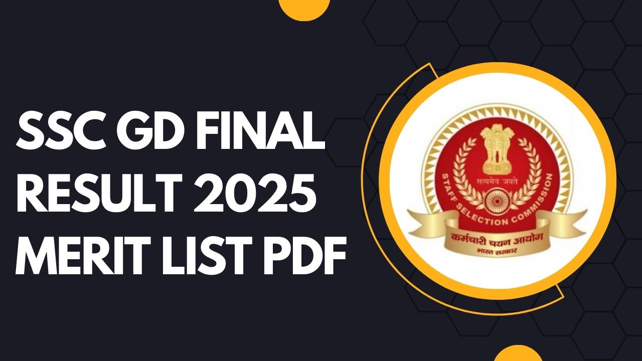 SSC GD Final Result 2025 Merit List PDF